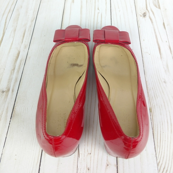 SOLD Kate Spade red bow patent leather pumps 9.5 - Picture 7 of 8